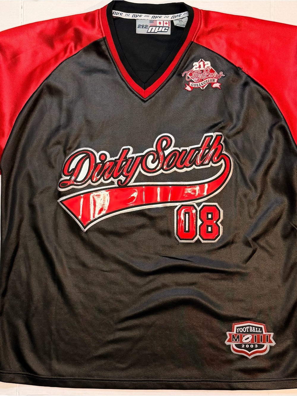 NYC Dirty South Football Atlanta Throwback Jersey Mens 2XL Black/Red Series 212